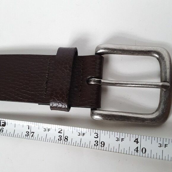 Mens Brown Leather Belt size M - Picture 4 of 10